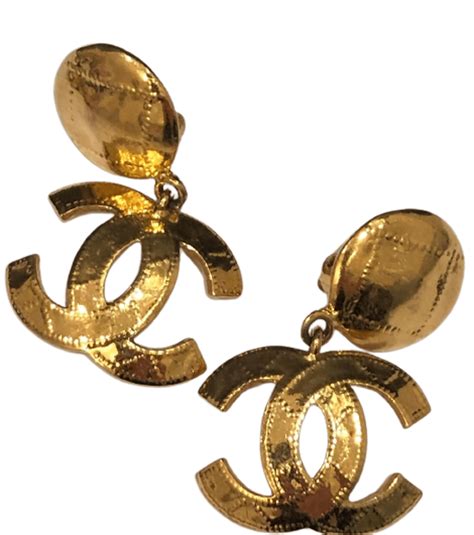 chanel earrings cc logo gold|authentic chanel logo earrings.